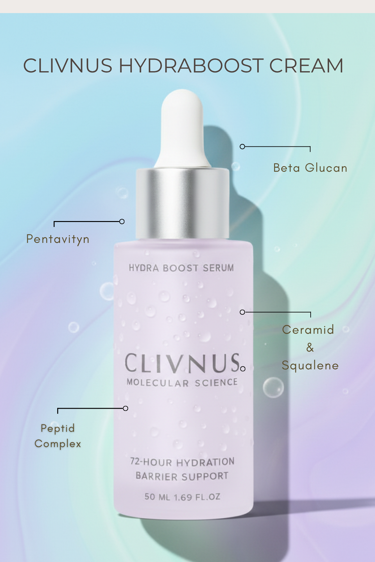 Clivnus Hydra Boost Hyaluronik Asit Serum 72 saat Derin Nemlendirici ve Bariyer Güçlendirici 30 ml